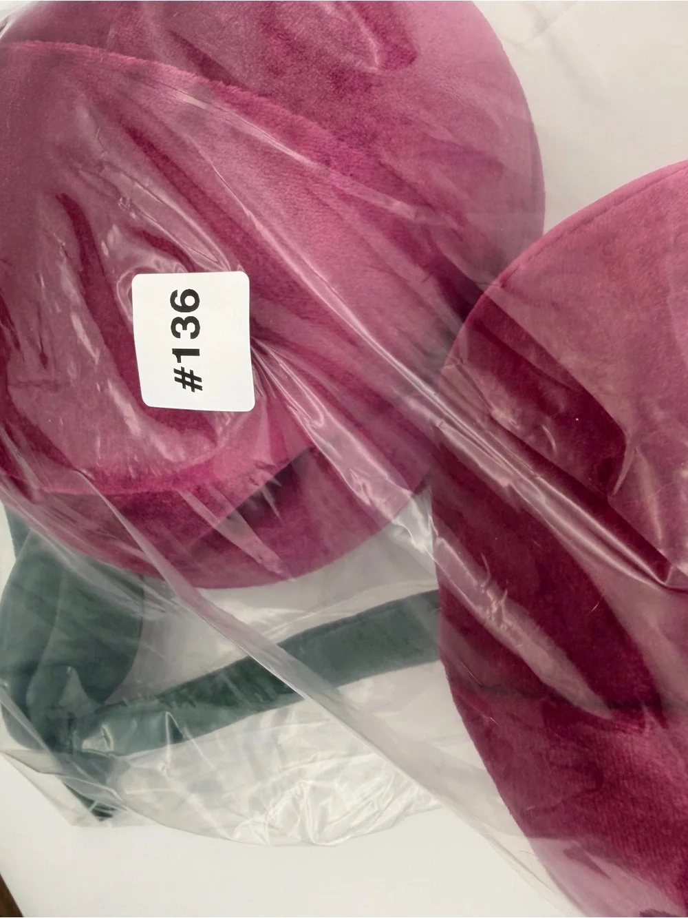 Target Velvet Pink Cherry Pillow Duo with Green Stem